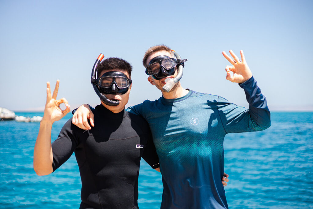 Scuba diving moment during the Gay Kitesurf Safari in Egypt